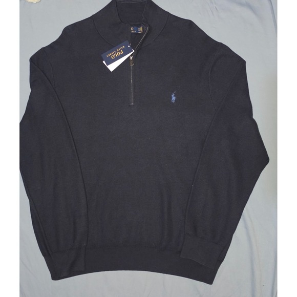 Polo Ralph Lauren Other - POLO RALPH LAUREN Quarter-Zip‎ Mesh-Knit Sweater Men's Size 2XL Navy